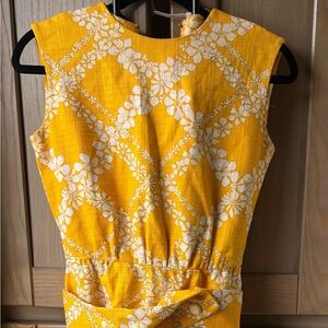 Handmade Floral Yellow Mu’umu’u Dress Size XS
